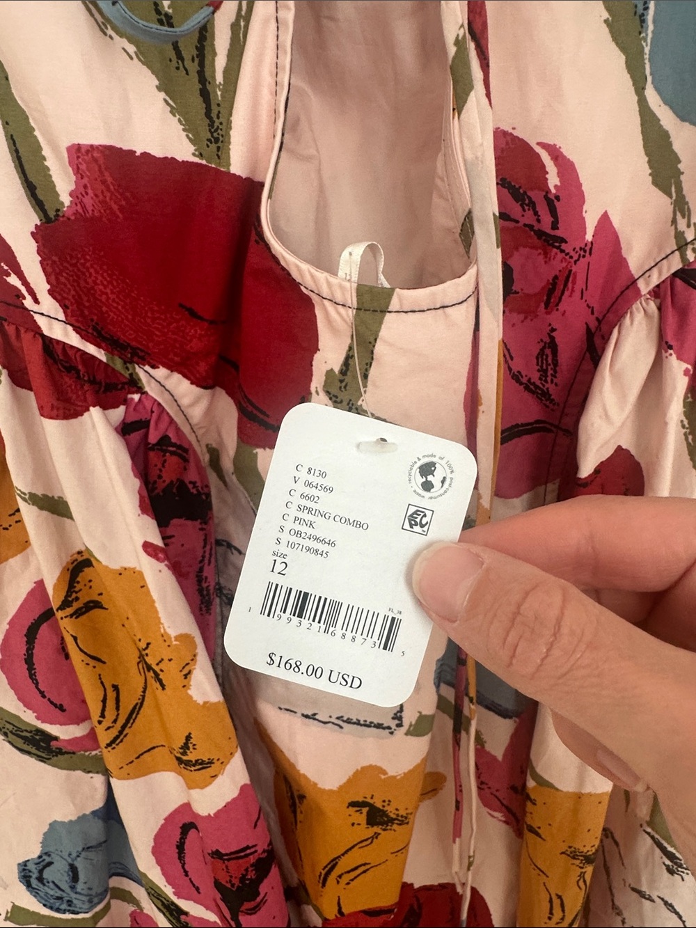 NWT Free People Cherish Midi Dress-Spring Combo Pink - Picture 6 of 7